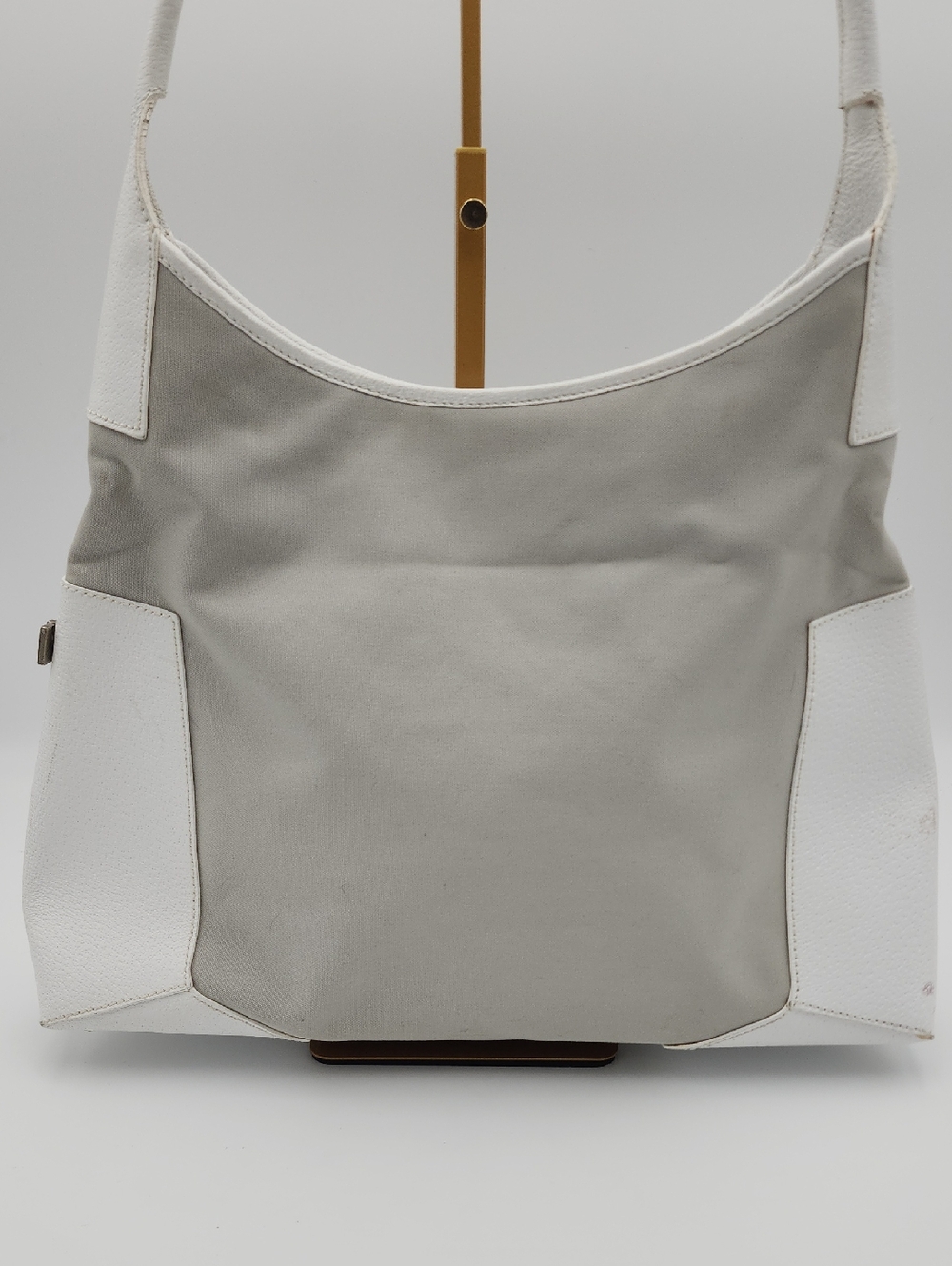 Salvatore Ferragamo White‎ & Gray Women’s Shoulder Bag